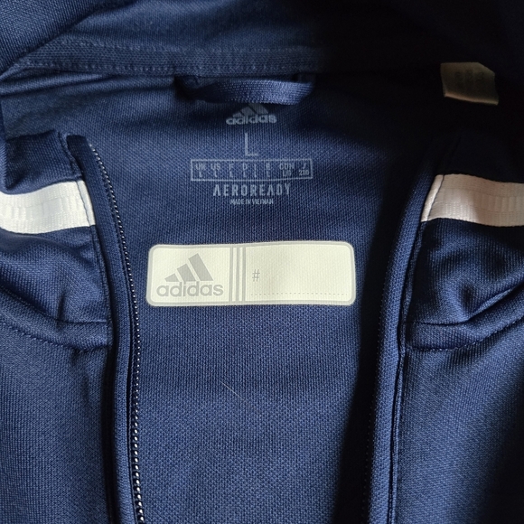 Adidas Aeroready Navy Blue Track Jacket Size L - Picture 5 of 6